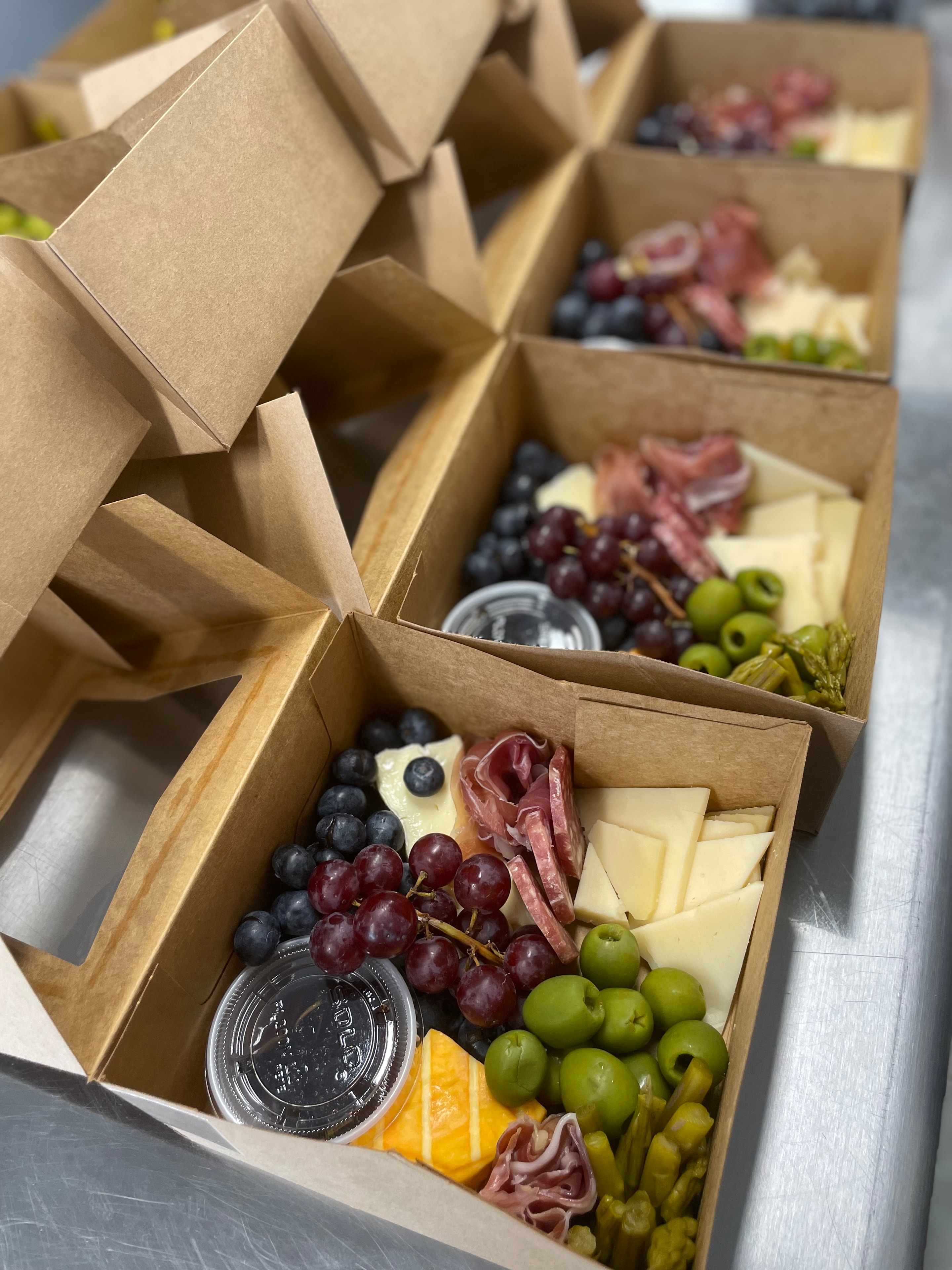 Individual charcuterie boxes